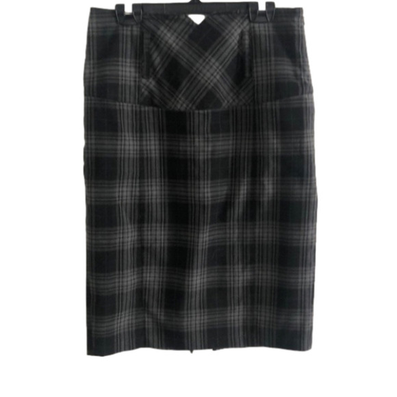 Vintage Midi Plaid Pencil Skirt Wide Waist Size 7 - Picture 1 of 6